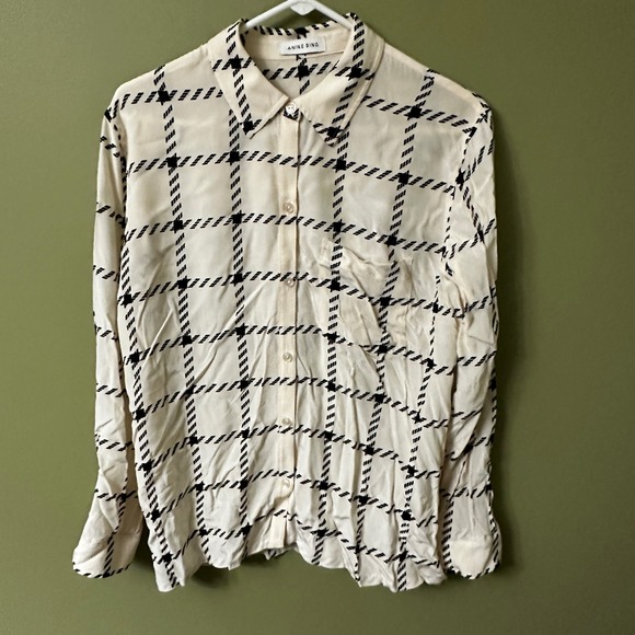 Anine Bing Women's XS Plaid Long Sleeve Button Down Shirt - Picture 1 of 8